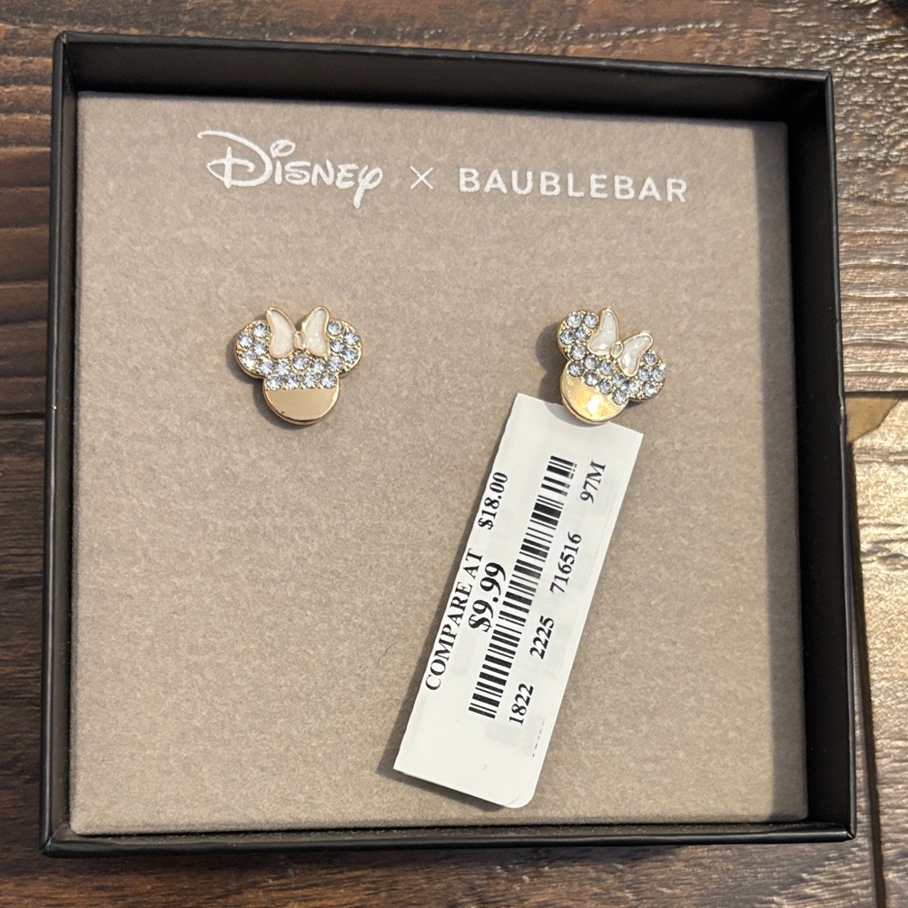 Disney x BaubleBar Minnie Mouse Crystal Stud Earrings